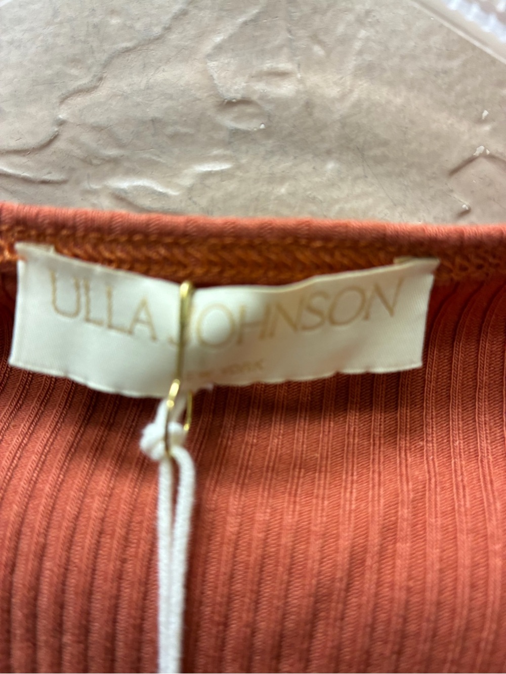Ulla Johnson Rust Ruffle Sleeve Ribbed Tank - Picture 3 of 5